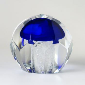 Glass Paperweight - clear glass - 1980