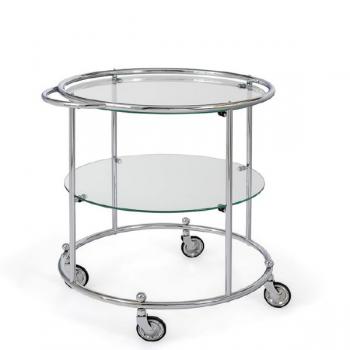 Glass Bauhaus table on wheels
