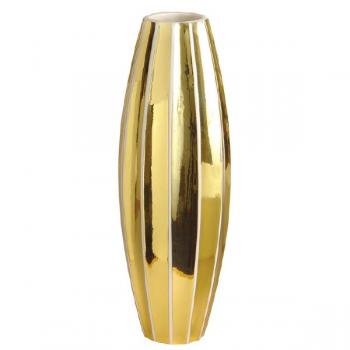 Pavel Jank: Vase convex middle golden stripe