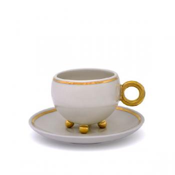 Rudolf Stockar: Cup and saucer Stockar gold line