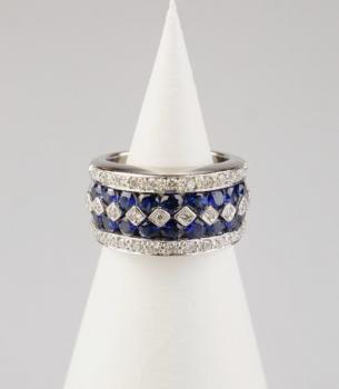 Ladies' Gold Ring - white gold, diamond - 1980