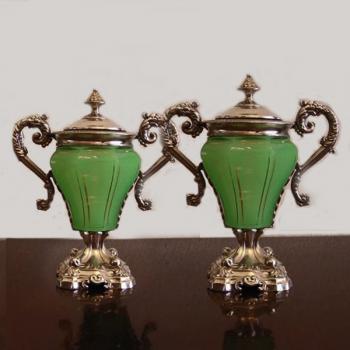 Glass Jar - glass, silver - 1850