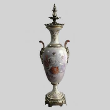 Porcelain Vase - bronze, white porcelain - 1880