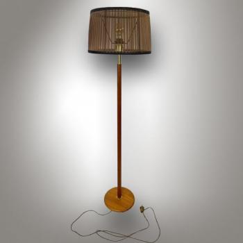 Floor Lamp - oak, fabric - 1960