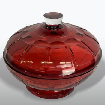 Glass Jar - clear glass, ruby glass - Friedrich Egermann (1777 - 1864) - 1980