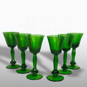 Glasses - crystal, green glass - Friedrich Egermann (1777 - 1864) - 1995