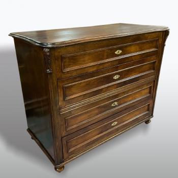 Chest of drawers - solid oak, brass - 1880
