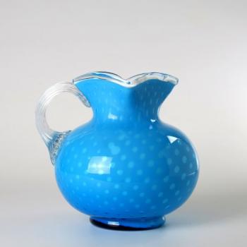 Glass Jug - clear glass, blue glass - 1910