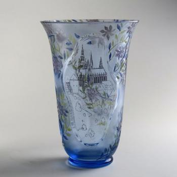 Vase - glass, aquamarine - 1940