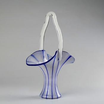Glass Basket - clear glass, milk glass - Michael Powolny (1871  1954) - 1920