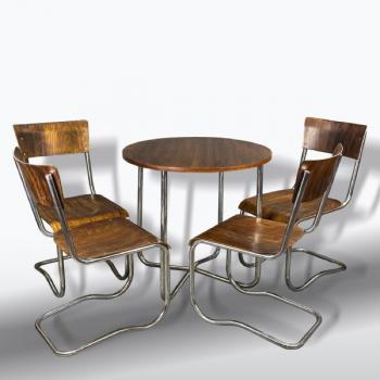 Dining Table and Chairs - fa. Hynek Gottwald, design: Ladislav k (1900 - 1973) - 1930