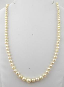 Necklace - silver, pearl - 1945