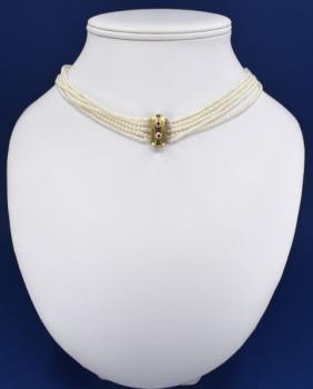 Pearl Necklace - gold, River pearls - 2000