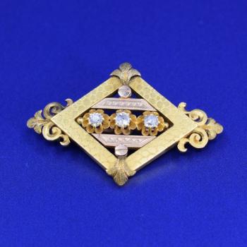 Brilliant Brooch - gold, brilliant cut diamond - 1880