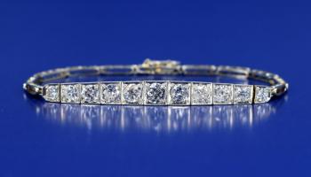 Brilliant Bracelet - white gold, brilliant cut diamond - 1930