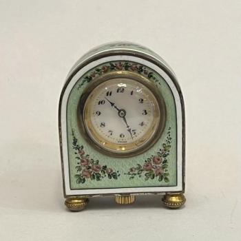 Miniature Clock - enamel, brass - 1920