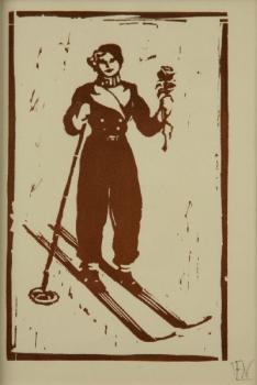 A female skier