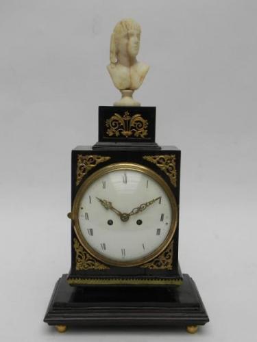 Mantel Clock - alabaster, solid wood - 1810