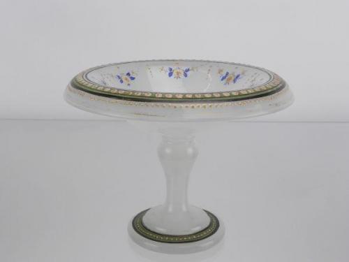 Glass Pedestal Bowl - alabaster, glass - 1860