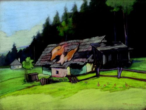A small cottage near a forest