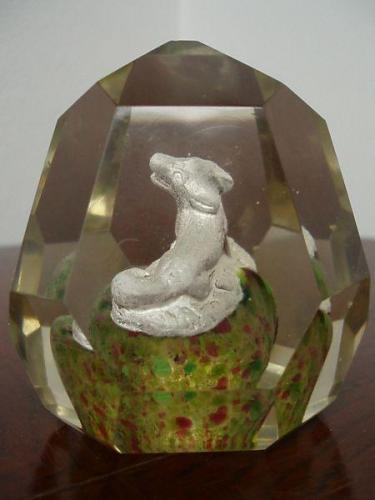 Glass Paperweight - facet glass - 1930