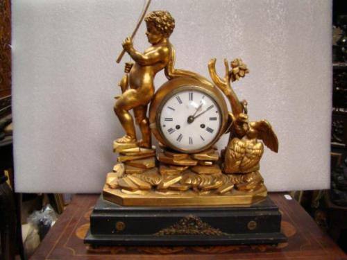 Mantel Clock - wood, glass - 1790