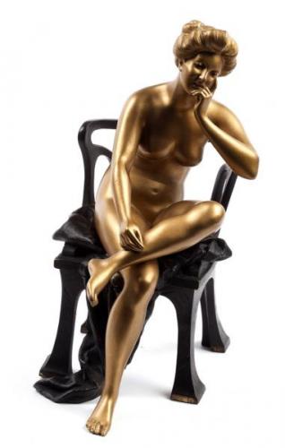 Nude Dancer - patinated bronze - 1920