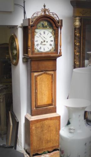 Longcase Clock - mahogany, walnut wood - 1900