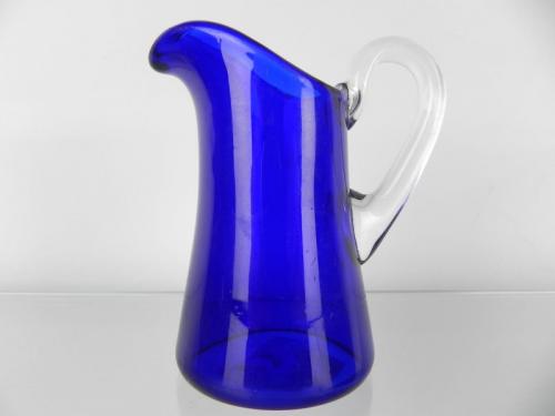 Glass Jug - clear glass, blue glass - 1930