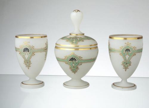 Set of alabaster glass, 1870, Bohemia