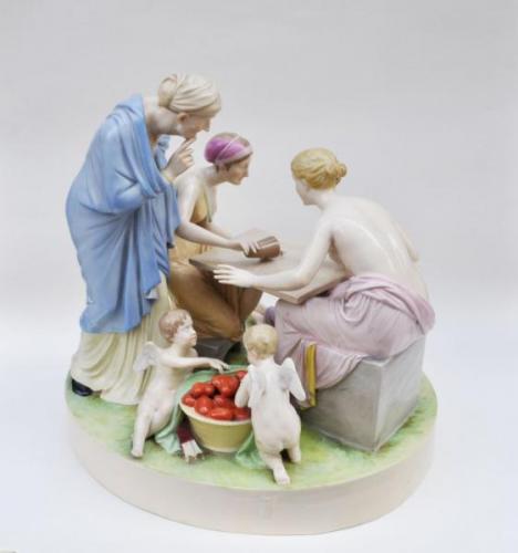 Porcelain Group of Figures - glazed porcelain, painted porcelain - Ernst Wahliss - 1910