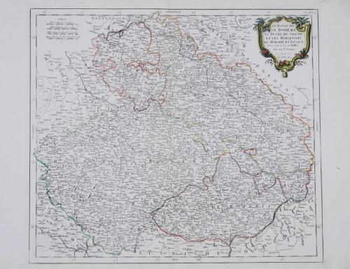 Map of Bohemia, Moravia, Silesia and Lauzitz, 1777