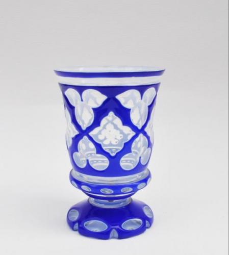 Stemmed Glass - cut glass, two-layer glass - 1880