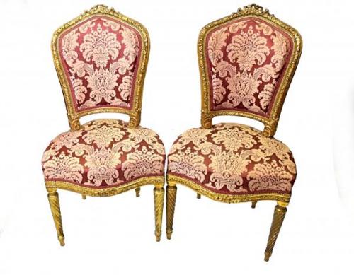 Pair of Chairs - solid wood - 1890