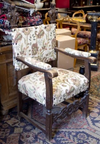 Armchair - solid wood, fabric