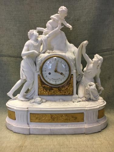 Clock - bisque, bronze - 1780