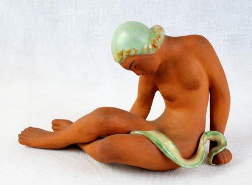 Nude Figure - ceramics, terracotta - Keramické závody Znojmo - 1960