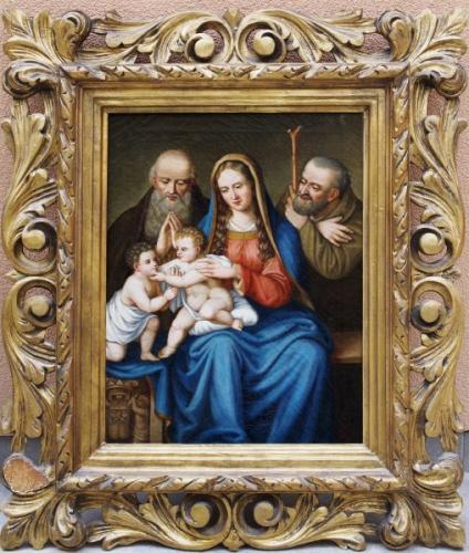 St. Mary, St. Joseph, St. Christopher, Jesus and John the Baptist, oil on canvas, Prussia 1850