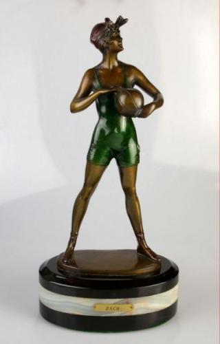 Sculpture - patinated bronze, onyx - Bruno Zach - 1930