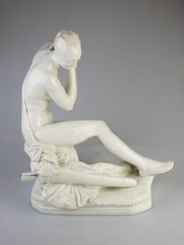 Porcelain Lady Figurine - white porcelain - Porcelánka Míšeò - Meissen - 1970