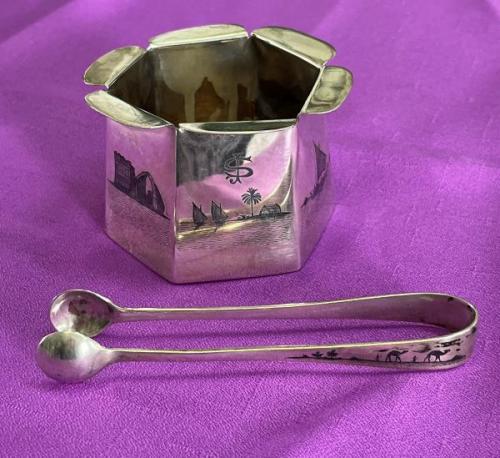 Sugar Bowl - silver, black enamel - 1925