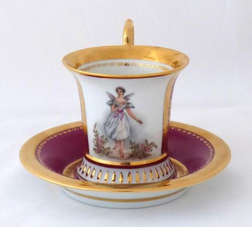 Cup with miniature of ballerina Marie Taglioni 