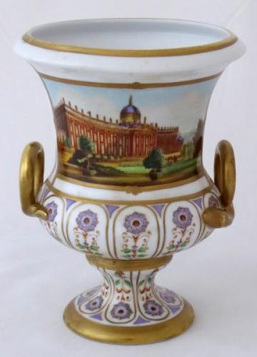 Vase in Empire style with painted veduta of the te