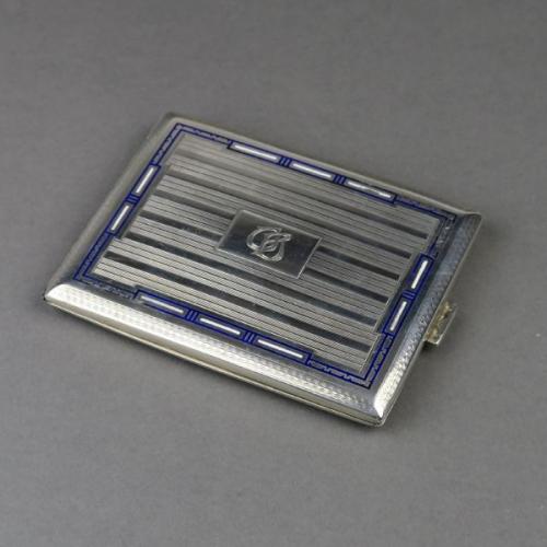 Cigarette Case - enamel, silver - 1920