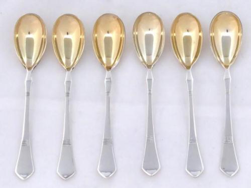 Silver-plated and gold-plated mocca spoons