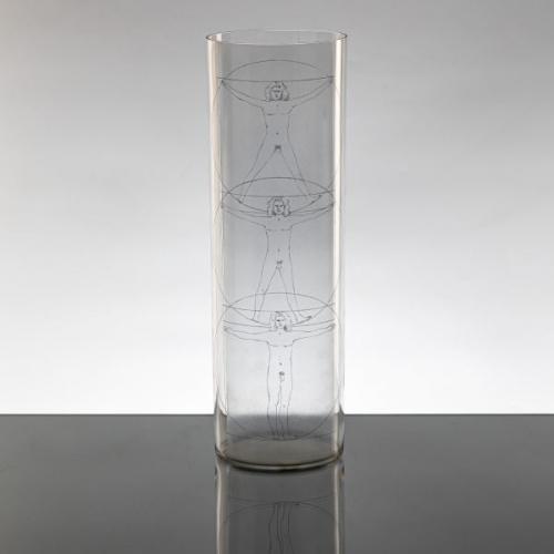 Vase - clear glass - 1900
