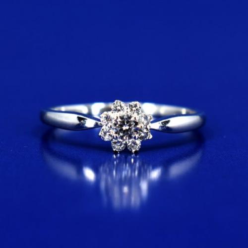White Gold Ring - white gold, brilliant cut diamond - 2000