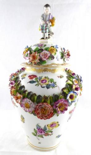 Porcelain luxury vase in Meissen style - Worcester