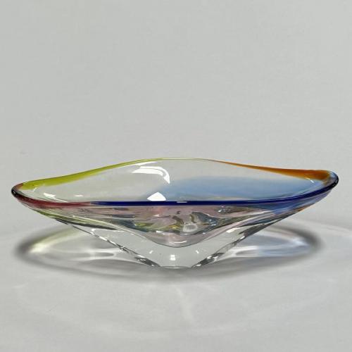 Glass bowl, 1960 Bohemia, metallurgical glass