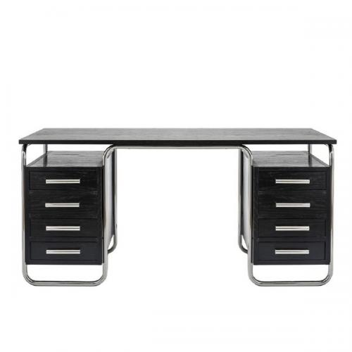 Tubular writing desk Vichr with two containers, functionalism, Czechoslovakia